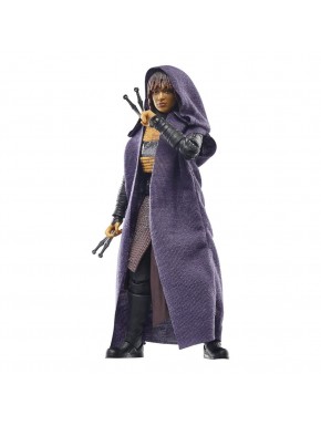 Figurine de Mae Assassin Star Wars avec cape violette.