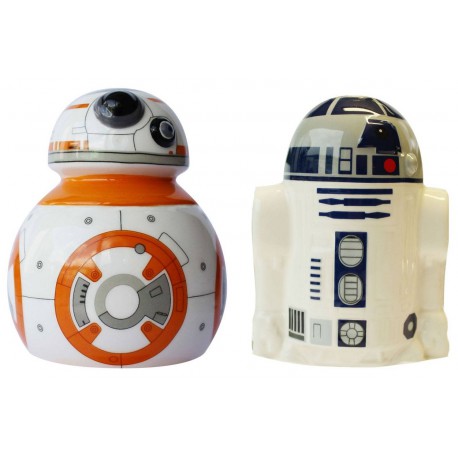 Salt and pepper shakers ceramic Star Wars BB-8 and R2-D2