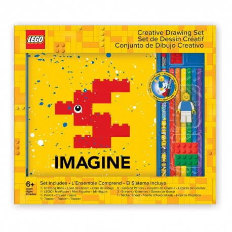 Conjunto de papelaria LEGO Imagine com caderno e acessórios criativos