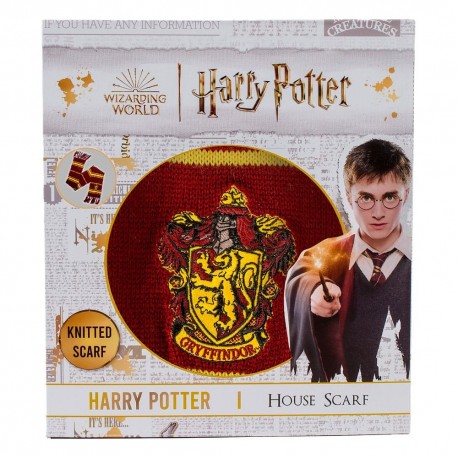 Écharpe Gryffondor Harry Potter avec rayures fines.