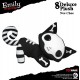Peluche de Emily the Strange Nee Chee de 20 cm en blanco y negro