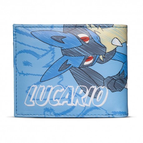 Portefeuille bifold bleu avec design de Lucario