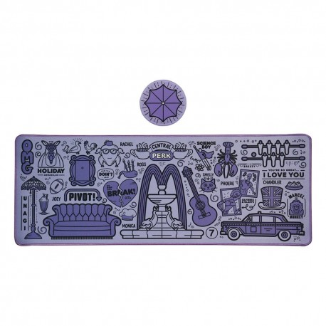 Vade e Porta-copos Friends, design roxo, FaNaTtik