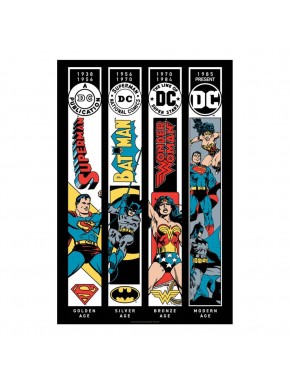 DC Comics lithograph showcasing Superman, Batman, and Wonder Woman