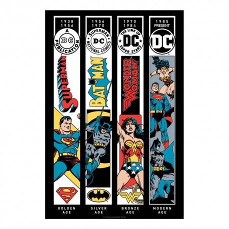 Litografía DC Comics mostrando Superman, Batman y Wonder Woman