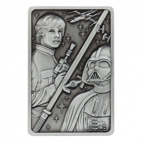 Lingote metálico de Star Wars con Luke y Vader edición limitada