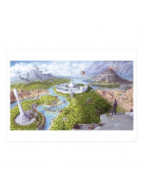 Lithograph of The Elder Scrolls IV: Oblivion showing the Imperial City.