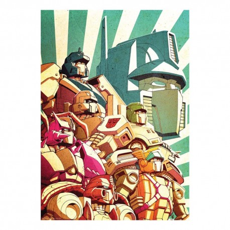 Lithographie Optimus Prime Transformers en couleurs vibrantes