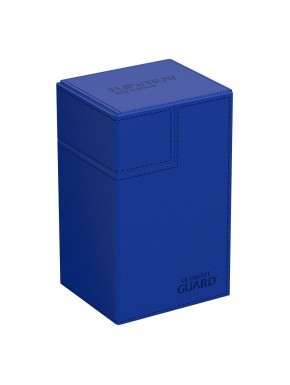 Caja de cartas Ultimate Guard azul con bandeja extraíble.