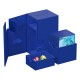Boîte de cartes Ultimate Guard bleue avec plateau amovible.