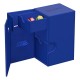 Boîte de cartes Ultimate Guard bleue avec plateau amovible.