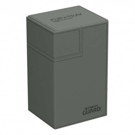 Boîte Ultimate Guard Flip'n'Tray grise avec design monocolore.