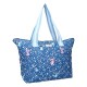 Bolso Lilo & Stitch azul con diseño floral y personajes de Stitch