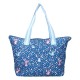 Bolso Lilo & Stitch azul con diseño floral y personajes de Stitch