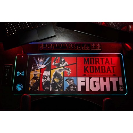 Mouse pad Mortal Kombat com carregador e LED.