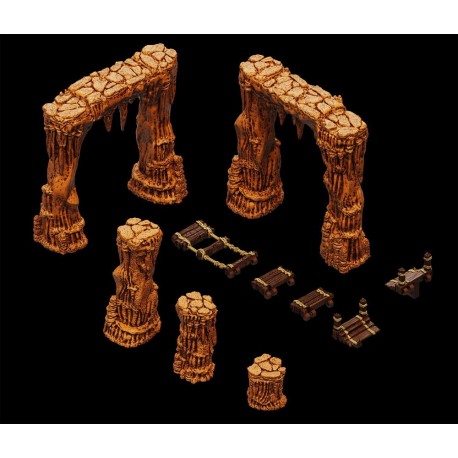 Accesorios de juego WarLock Tiles con puentes de estalactitas