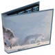 Álbum con ilustración de cazador en nieve