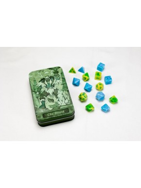 Pack de dados poliresina verde y azul de druida