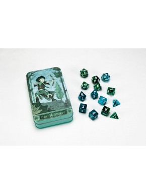 Pack de dados Classic RPG Ranger con estuche metálico decorado
