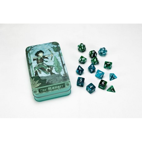 Pack de dados Classic RPG Ranger con estuche metálico decorado