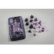 Pack de dados poliédricos RPG Wizard morado y blanco