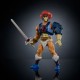 Figura articulada de Lion-O con espada y escudo.