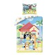 Funda nórdica Bluey con personajes y casa colorida