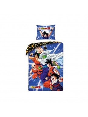Funda nórdica Dragon Ball con Goku y amigos, azul 140x200 cm