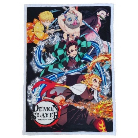 Couverture polaire Demon Slayer avec personnages d'anime