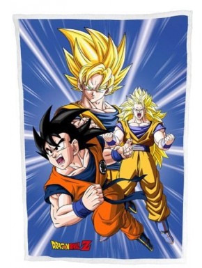 Manta polar Dragon Ball con Goku, Vegeta y Trunks