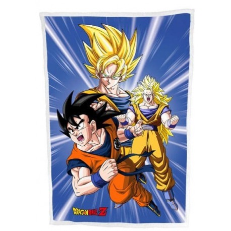 Plaid polaire Dragon Ball avec Goku, Vegeta et Trunks