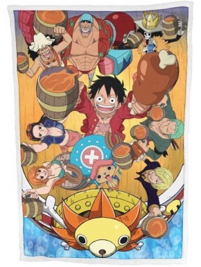 Manta polar One Piece Ver. 3 con personajes en diseño vibrante