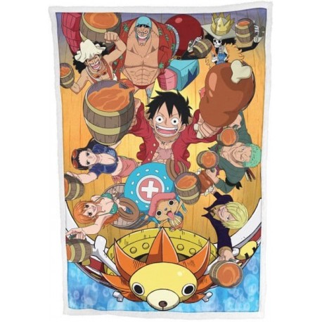 Plaid polaire One Piece Ver. 3 avec personnages en design vibrant