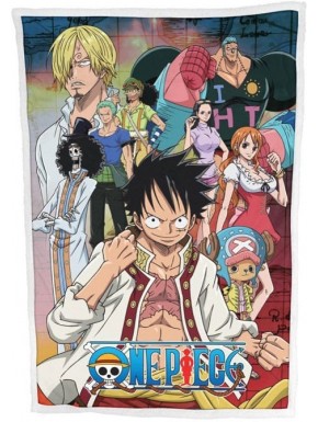 Manta One Piece con personajes en colores vibrantes