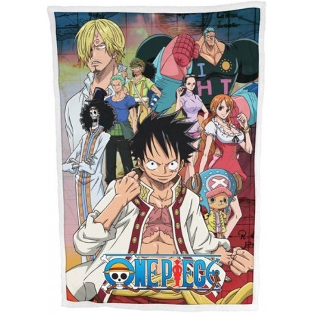 Plaid One Piece avec personnages en couleurs vives