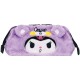 Plumier Sanrio Kuromi de poliéster color lila con bordados.