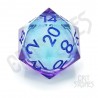 Dados D20 CritStones Liquid Core Moonlight Mystery 3 cm