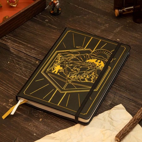 Diário RPG Dungeons & Dragons 5e Preto com seções personalizáveis