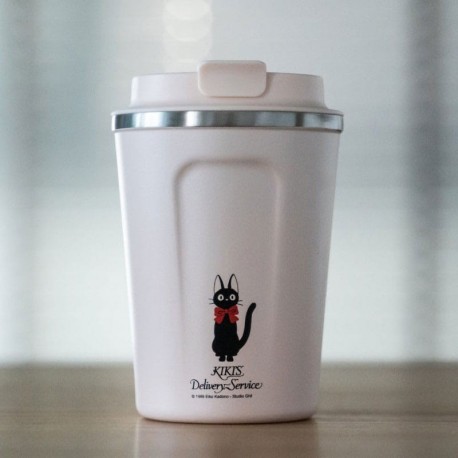 Tasse en acier inoxydable rose avec design de chat, 350 ml