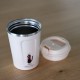 Tasse en acier inoxydable rose avec design de chat, 350 ml