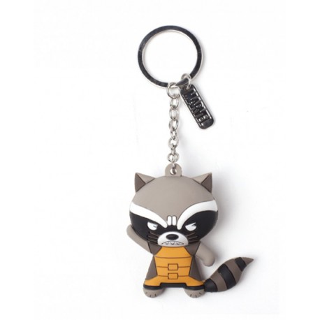 Key chain rubber 3D Rocket Raccoon