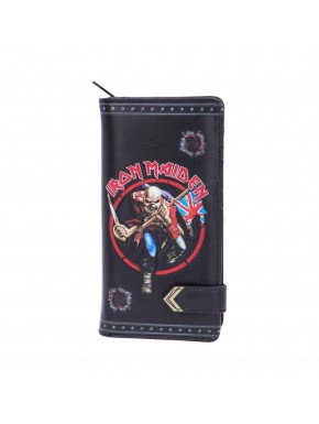 Carteira Iron Maiden The Trooper com design de Eddie e bandeira britânica