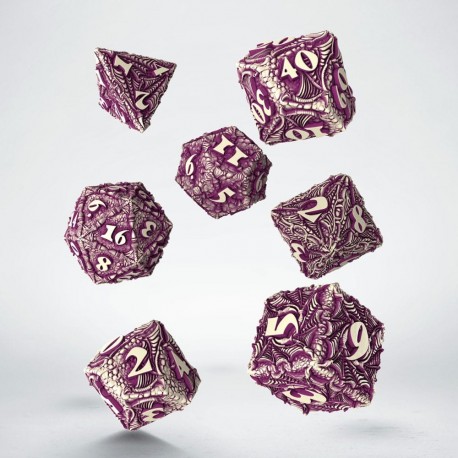Set de dados poliédricos púrpura Dracopolis