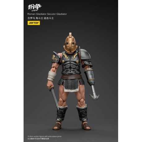 Figurine articulée Gladiateur Romain Secutor avec accessoires.