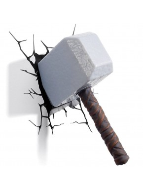 lámpara 3D LED Thor Hammer de Marvel con efecto de quebrado