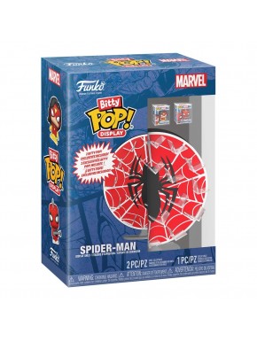 Expositor Marvel Bitty POP con figuras de Spider-Woman y Spider-Punk