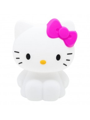 Luminária Hello Kitty com laço rosa iluminada