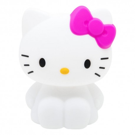 Luminária Hello Kitty com laço rosa iluminada