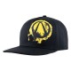 Gorra Snapback Borderlands negra con símbolo Vault en amarillo
