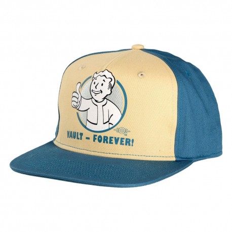 Gorra Snapback Fallout Vault Forever en azul y beige